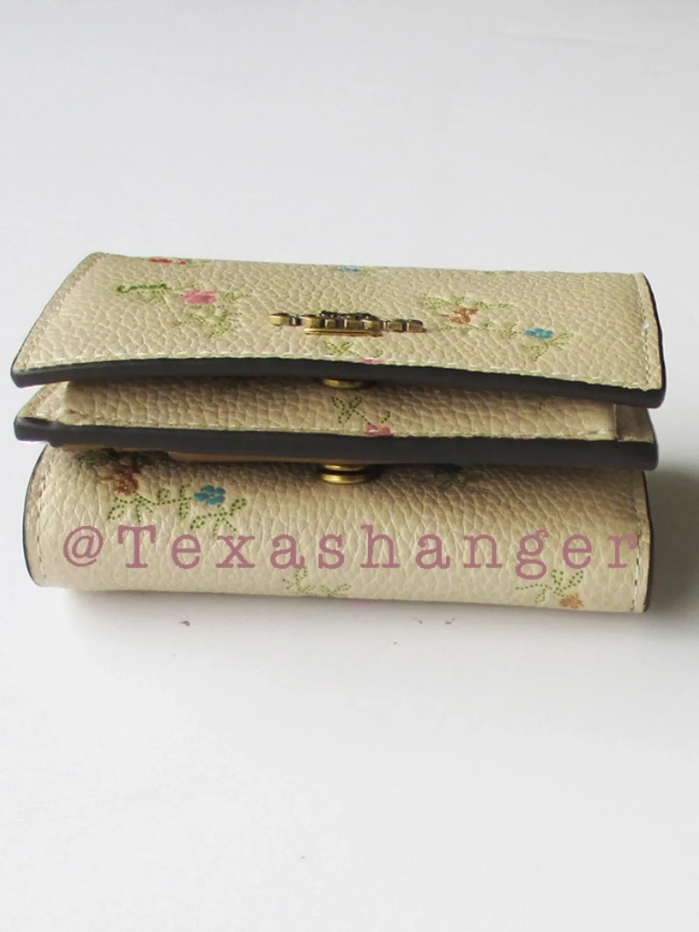 Coach NWT Floral PRT Trifold Origami Coin Wallet Ivory